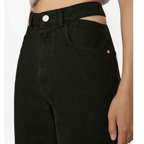 Frame Le High 'N' Tight Straight Cut Out High Rise Non Stretch Black 30 NWT - Picture 3 of 16